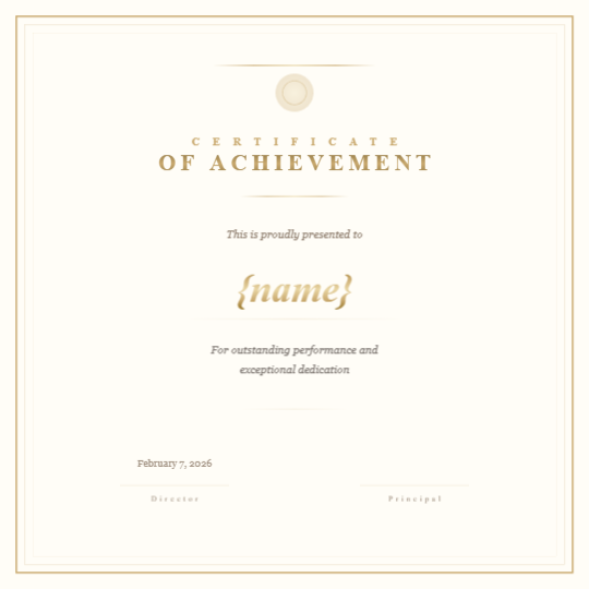 Achievement Certificate