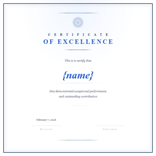 Classic Award Certificate
