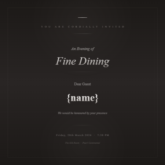 Elegant Dinner Invitation