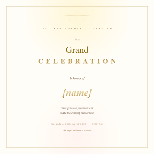 Ivory Formal Invitation