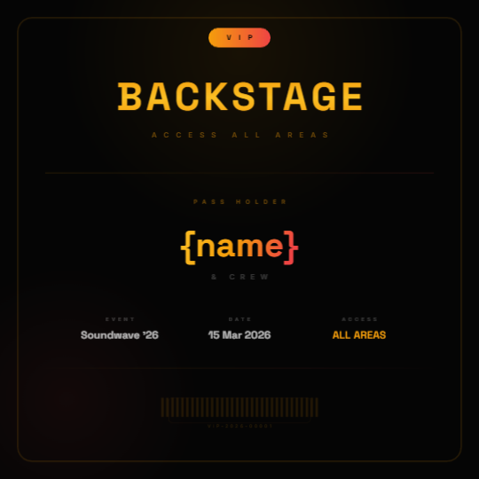 VIP Backstage Pass